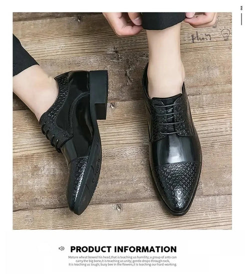 Men's Fashion Derby Shoes Lace-Up Business Office Dress Shoes for Weddings and Formal Events